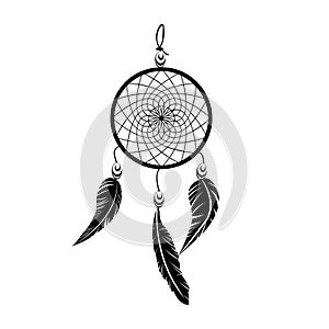 Indian black dream catcher vectorÃÂ image on white background